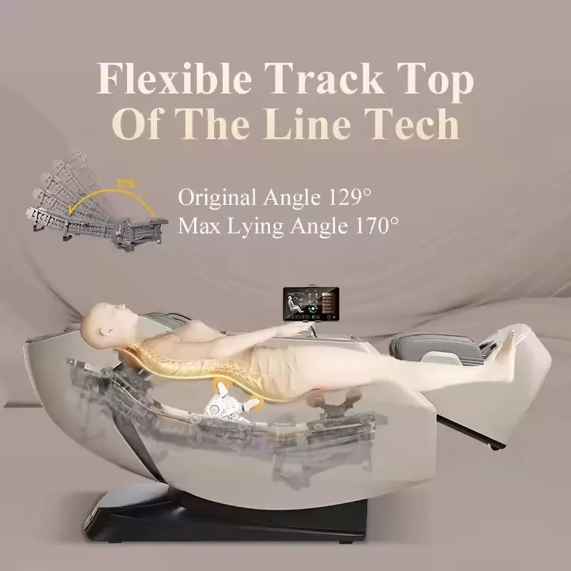 OEM Motorized Super Thai Stretch 148cm Long Track Massage Chair thumbnail 6